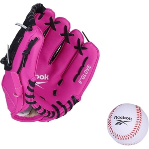 image:imageReebok  Youth Baseball Glove Set 9Inch Kids Sports Glove with Foam Ball Training Mitt for Beginners Practice amp Backyard PlayPink