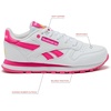 image:imageReebok Classic Nylon Womens Sneakers Casual Tennis Shoes WomenWhiteAtomic PinkElectric Yellow