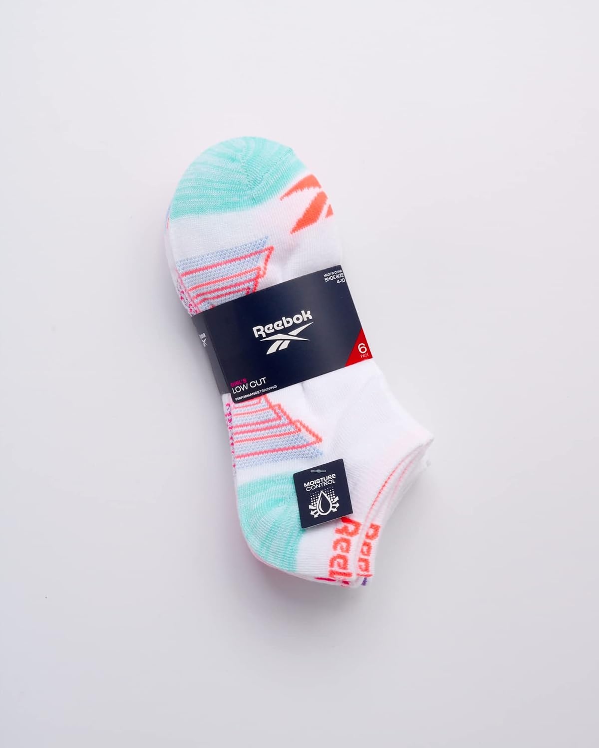 image:imageReebok Girls Low Cut Socks 6 Pack Lightweight Performance Athletic Socks  Soft MoistureWicking Fabric with a TagFree Toe Seam for AllDay ComfortWhite Multi