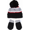 image:imageReebok 2Piece BabyToddler Winter Hat and Mittens Set Warm Knitted Pom Beanie amp Gloves Kids Cozy Cold Weather AccessoriesBlackRed