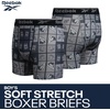 image:imageReebok Boys Boxer Briefs 8 Pack Performance Stretch MoistureWicking Boxers  Lightweight MoistureWicking Fabric Keeps Skin Dry Flexible StayPut Legs Prevent Riding Up During ActivityMedium GreyDark GreyBlackAlloy Print