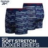 image:imageReebok Boys Boxer Briefs 8 Pack Performance Stretch MoistureWicking Boxers  Lightweight MoistureWicking Fabric Keeps Skin Dry Flexible StayPut Legs Prevent Riding Up During ActivityChinese RedCobalt BlueMedium GreyBlue Depths Print