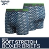 image:imageReebok Boys Boxer Briefs 8 Pack Performance Stretch MoistureWicking Boxers  Lightweight MoistureWicking Fabric Keeps Skin Dry Flexible StayPut Legs Prevent Riding Up During ActivityMonument PrintMedium GreyTeal BlueGreen Flash