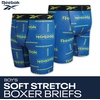 image:imageReebok Boys Underwear  3 Pack Performance Boys Boxer Briefs with Pouch  Wicks Away Moisture to Keep Him Cool During Sports and Play Reduces RideUp and Chafing with Flexible StretchSurf the Web PrintBlackEvening PrimroseBlack