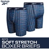 image:imageReebok Boys Underwear  3 Pack Performance Boys Boxer Briefs with Pouch  Wicks Away Moisture to Keep Him Cool During Sports and Play Reduces RideUp and Chafing with Flexible StretchMaritime BlueStone GreyAtomic Blue Print