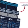 image:imageReebok Boys Underwear  3 Pack Performance Boys Boxer Briefs with Pouch  Wicks Away Moisture to Keep Him Cool During Sports and Play Reduces RideUp and Chafing with Flexible StretchMaritime BlueStone GreyAtomic Blue Print