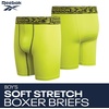 image:imageReebok Boys Underwear  4 Pack Performance Boys Boxer Briefs with Pouch  Flexible Stretch Moves with Him at School and Play MoistureWicking Fabric Reduces Sweat and IrritationBlackPale Yellow GreenBlackTangerine