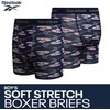 image:imageReebok Boys Underwear 4 Pack Performance MoistureWicking Boxer Briefs  Lightweight Breathable Fabric Keeps Kids Cool and Dry All Day TagFree Waistband Contour Support NoRideUp StayPut LegsDark GreyMaritime BlueBlue DepthsMonument Print