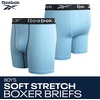 image:imageReebok Boys Underwear 4 Pack Performance MoistureWicking Boxer Briefs  Lightweight Breathable Fabric Keeps Kids Cool and Dry All Day TagFree Waistband Contour Support NoRideUp StayPut LegsBlack PrintLight BlueBlackLegion Blue