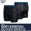 image:imageReebok Boys Underwear 4 Pack Performance MoistureWicking Boxer Briefs  Lightweight Breathable Fabric Keeps Kids Cool and Dry All Day TagFree Waistband Contour Support NoRideUp StayPut LegsJet BlackJet Black Print