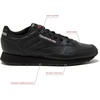image:imageReebok Classic Leather Sneakers for Women  Casual Tennis Womens ShoesCore BlackCore BlackPure Grey5