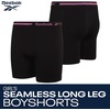 image:imageReebok Girls Boyshorts 4 Pack TagFree Seamless Long Leg Boxers 5 Inseam  Soft IrritationFree Comfort for Active Kids Supportive FullCoverage Fit Through Every ActivityBlack Contrast