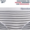 image:imageReebok Girls Hipster Panties 4 Pack Soft Stretch Seamless Underwear  Smooth Flexible Fabric with a TagFree Design for IrritationFree Comfort Secure Fit Without Pinching or DiggingPink JacquardScuba Blue SpacedyeWhite StripeBlack