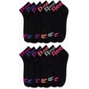 image:imageReebok Girls Quarter Socks 12 Pack Quarter Cut Arch Support Athletic Socks  Stretchfit Knit Contours to Feet Moisturewicking Fabric Seamless Toe Closure Cushioned HeelBlack Logo