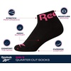 image:imageReebok Girls Quarter Socks 6 Pack MoistureWicking Girls Athletic Socks  Cushioned Footbed with a Seamless Toe and Snug LowRise Fit for AllDay ComfortAll Black
