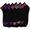 image:imageReebok Girls Quarter Socks 6 Pack MoistureWicking Girls Athletic Socks  Cushioned Footbed with a Seamless Toe and Snug LowRise Fit for AllDay ComfortBlack Logo