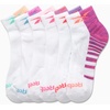 image:imageReebok Girls Quarter Socks 6 Pack MoistureWicking Girls Athletic Socks  Cushioned Footbed with a Seamless Toe and Snug LowRise Fit for AllDay ComfortWhite Stripe