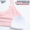 image:imageReebok Girls Training Bras  2 Pack Racerback Bralettes Removable Pads  SuperSoft Fabric with a Sporty RacerStyle Back Fit Stays Comfortably in Place Through Dance Gym and PlayPinkWhite