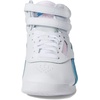image:imageReebok Womens Freestyle Hi High Top Basketball SneakersWhitePink GlowRadiant Aqua