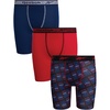 image:imageReebok Boys Underwear  3 Pack Performance Boys Boxer Briefs with Pouch  Wicks Away Moisture to Keep Him Cool During Sports and Play Reduces RideUp and Chafing with Flexible StretchBlue DepthsChinese RedBlack Print