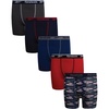 image:imageReebok Boys Underwear 5 Pack Performance MoistureWicking Boxer Briefs  Lightweight MoistureWicking Fabric Keeps Skin Dry Flexible StayPut Legs Prevent Riding Up During ActivityDark GreyMaritime BlueBlue DepthsPrintChinese Red