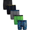 image:imageReebok Boys Underwear 5 Pack Performance MoistureWicking Boxer Briefs  Lightweight MoistureWicking Fabric Keeps Skin Dry Flexible StayPut Legs Prevent Riding Up During ActivityBlithe PrintGreen FlashGreysMaritime Blue