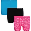 image:imageReebok Girls Boyshorts  3 Pack Soft Stretch Seamless TagFree Waist  Soft Flexible Comfort Designed for Everyday Movement Smooth Finish Stays Comfortable Under ClothingScubaBlackBright Pink Jacquard