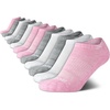 image:imageReebok Girls No Show Socks 12 Pack Performance Cushion Comfort Active Socks  Moisturewicking Fabric Seamless Toe Snug Ribbed Cuff Flexible Stretch Fit Machine WashablePinkWhiteGrey