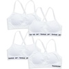 image:imageReebok Girls Training Bras  4 Pack Racerback Bralettes Removable Pads  SuperSoft Fabric with a Sporty RacerStyle Back Fit Stays Comfortably in Place Through Dance Gym and PlayWhitePure White