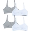 image:imageReebok Girls Training Bras  4 Pack Racerback Bralettes Removable Pads  SuperSoft Fabric with a Sporty RacerStyle Back Fit Stays Comfortably in Place Through Dance Gym and PlayGreyWhite