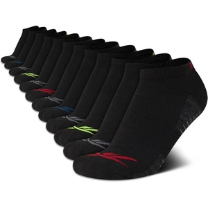 image:imageReebok Boys Low Cut Socks 12 Pack Cushioned Athletic No Show Socks  Stretch Performance Fit with MoistureWicking Breathable Comfort Reinforced Heel and Toe for Active DaysBlackGrey Lines