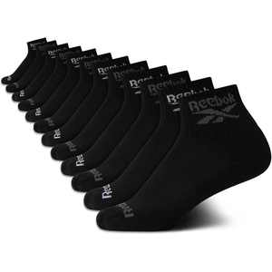 image:imageReebok Boys Quarter Socks 12Pack Cushioned Athletic Socks wArch Support  MoistureWicking Breathable Fabric with a Reinforced Toe Seam Built for AllDay Active WearBlack Logo