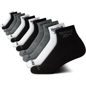 image:imageReebok Boys Quarter Socks 12Pack Cushioned Athletic Socks wArch Support  MoistureWicking Breathable Fabric with a Reinforced Toe Seam Built for AllDay Active WearBlackGreyWhite