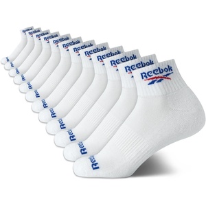 image:imageReebok Boys Quarter Socks 12Pack Cushioned Athletic Socks wArch Support  MoistureWicking Breathable Fabric with a Reinforced Toe Seam Built for AllDay Active WearWhite Logo