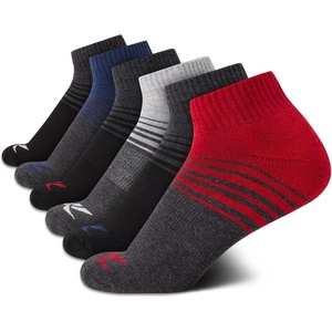 image:imageReebok Boys Quarter Socks 6 Pack Performance Quarter Cut Athletic Socks  Breathable Moisturewicking Fabric Cushioned Footbed Eases Fatigue Arch Support Locks in FitBlackGreyRed