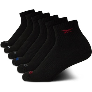 image:imageReebok Boys Quarter Socks 6 Pack Performance Quarter Cut Athletic Socks  Breathable Moisturewicking Fabric Cushioned Footbed Eases Fatigue Arch Support Locks in FitAll Black
