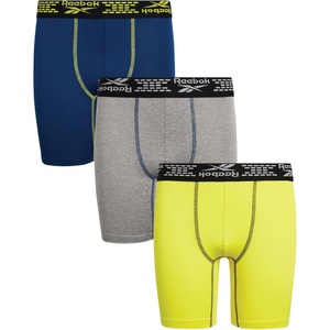 image:imageReebok Boys Underwear  3 Pack Performance Boys Boxer Briefs with Pouch  Wicks Away Moisture to Keep Him Cool During Sports and Play Reduces RideUp and Chafing with Flexible StretchLight GreyYellowNavy