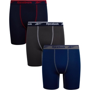 image:imageReebok Boys Underwear  3 Pack Performance Boys Boxer Briefs with Pouch  Wicks Away Moisture to Keep Him Cool During Sports and Play Reduces RideUp and Chafing with Flexible StretchDark GreyMaritime BlueBlue Depths