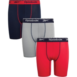 image:imageReebok Boys Underwear  3 Pack Performance Boys Boxer Briefs with Pouch  Wicks Away Moisture to Keep Him Cool During Sports and Play Reduces RideUp and Chafing with Flexible StretchRedLight GreyNavy