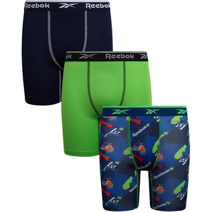 image:imageReebok Boys Underwear  3 Pack Performance Boys Boxer Briefs with Pouch  Wicks Away Moisture to Keep Him Cool During Sports and Play Reduces RideUp and Chafing with Flexible StretchMaritime BlueGreen FlashSurf the Web Print
