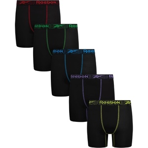 image:imageReebok Boys Underwear 5 Pack Performance MoistureWicking Boxer Briefs  Lightweight MoistureWicking Fabric Keeps Skin Dry Flexible StayPut Legs Prevent Riding Up During ActivityJet Black