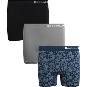 image:imageReebok Girls Boyshorts  3 Pack Soft Stretch Seamless TagFree Waist  Soft Flexible Comfort Designed for Everyday Movement Smooth Finish Stays Comfortable Under ClothingBlue JacquardSharkskinBlack