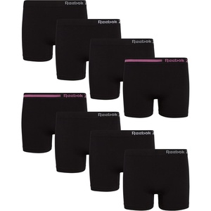 image:imageReebok Girls Boyshorts  8 Pack Seamless Cartwheel Bike Shorts 3  Combines BikeShort Coverage with Panty Comfort Machine Washable Fabric Retains Its Stretch Wear After WearAll Black