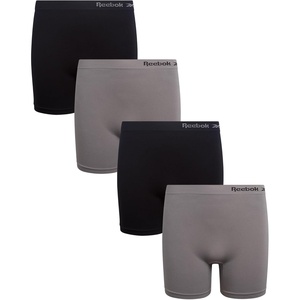 image:imageReebok Girls Boyshorts 4 Pack TagFree Seamless Long Leg Boxers 5 Inseam  Soft IrritationFree Comfort for Active Kids Supportive FullCoverage Fit Through Every ActivityBlackSteel Grey