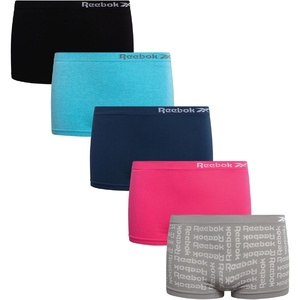 image:imageReebok Girls Boyshorts 5 Pack Soft Seamless Brief Underwear for Girls  TagFree Smooth Construction Ensures WorryFree Play She Stays Comfortable All Day Through School and SportsSharkskin JacquardDenimRoseBlackBlue