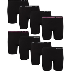 image:imageReebok Girls Boyshorts 8 Pack Soft Stretch Seamless Long Leg Underwear 5  Smooth Flexible Construction Gives Active Kids FullCoverage Comfort That Moves Through Every ActivityBlack 2