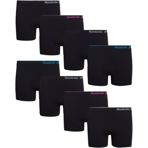 image:imageReebok Girls Boyshorts 8 Pack Soft Stretch Seamless Long Leg Underwear 5  Smooth Flexible Construction Gives Active Kids FullCoverage Comfort That Moves Through Every ActivityBlack