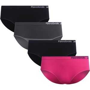 image:imageReebok Girls Hipster Panties 4 Pack Soft Stretch Seamless Underwear  Smooth Flexible Fabric with a TagFree Design for IrritationFree Comfort Secure Fit Without Pinching or DiggingBlackBlackSteel GreyCarmine Rose