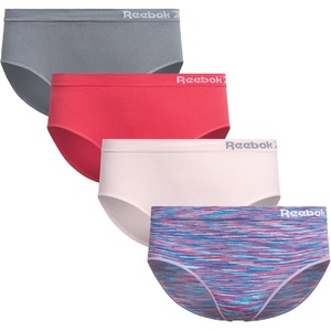 image:imageReebok Girls Hipster Panties 4 Pack Soft Stretch Seamless Underwear  Smooth Flexible Fabric with a TagFree Design for IrritationFree Comfort Secure Fit Without Pinching or DiggingSpace DyeLotus Rouge Red Sharkskin