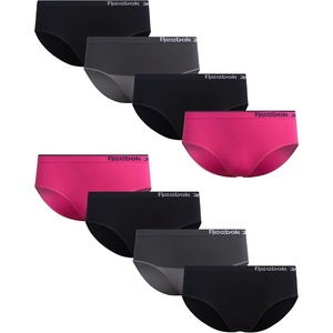 image:imageReebok Girls Hipster Panties 8 Pack Soft Stretch Seamless Underwear  Smooth Flexible Fabric with a TagFree Design for IrritationFree Comfort Secure Fit Without Pinching or DiggingBlackBlackSteel GreyCarmine Rose